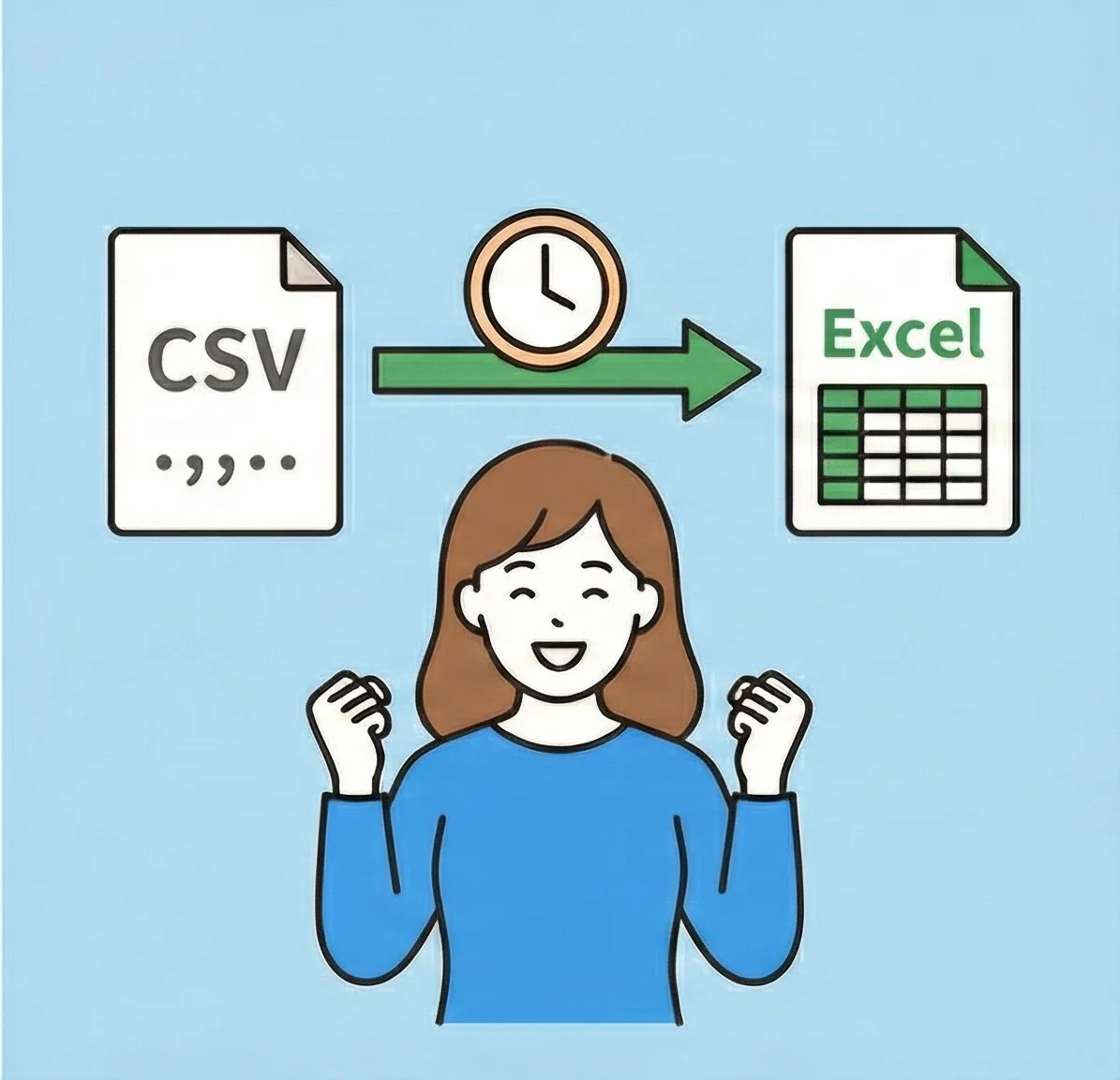 Illustration of CSV preprocessing becoming faster